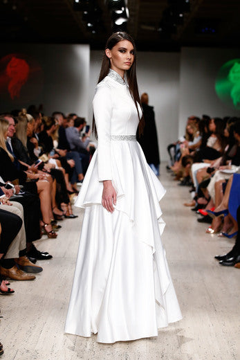 Vestido de novia blanco satinado 